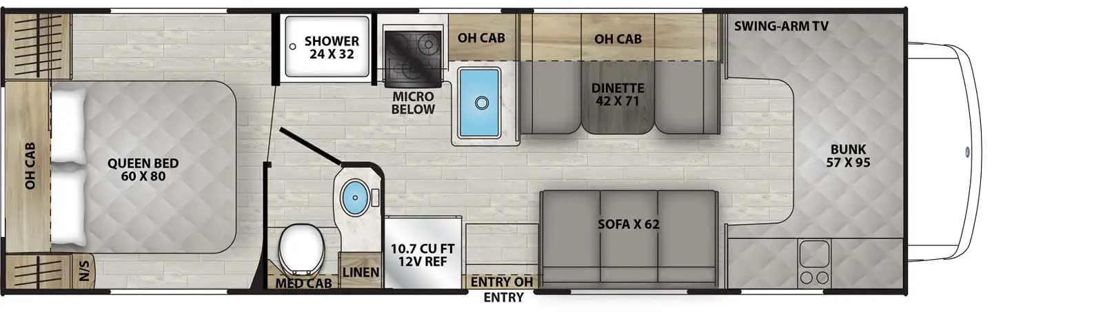 270QB - Ford E-350 Floorplan Image